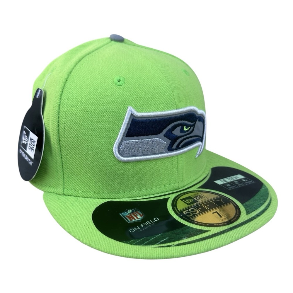 Seattle Seahawks New Era 59FIFTY Fitted Hat Green NFL Football‎ - Size 7